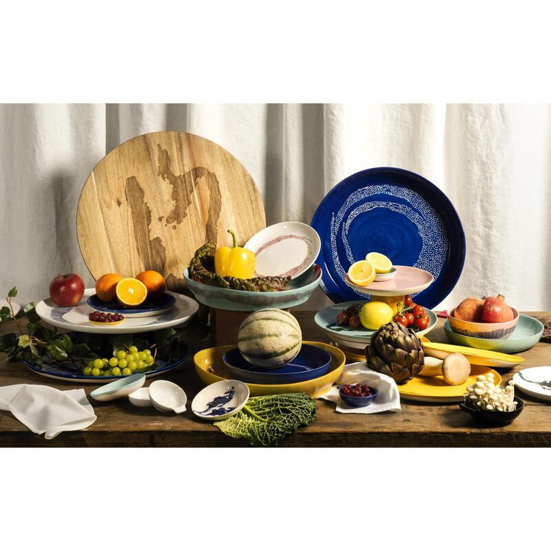 Ottolenghi Feast Plate S Lapis Lazuli SwirlDots White Set Of 2 image number 1